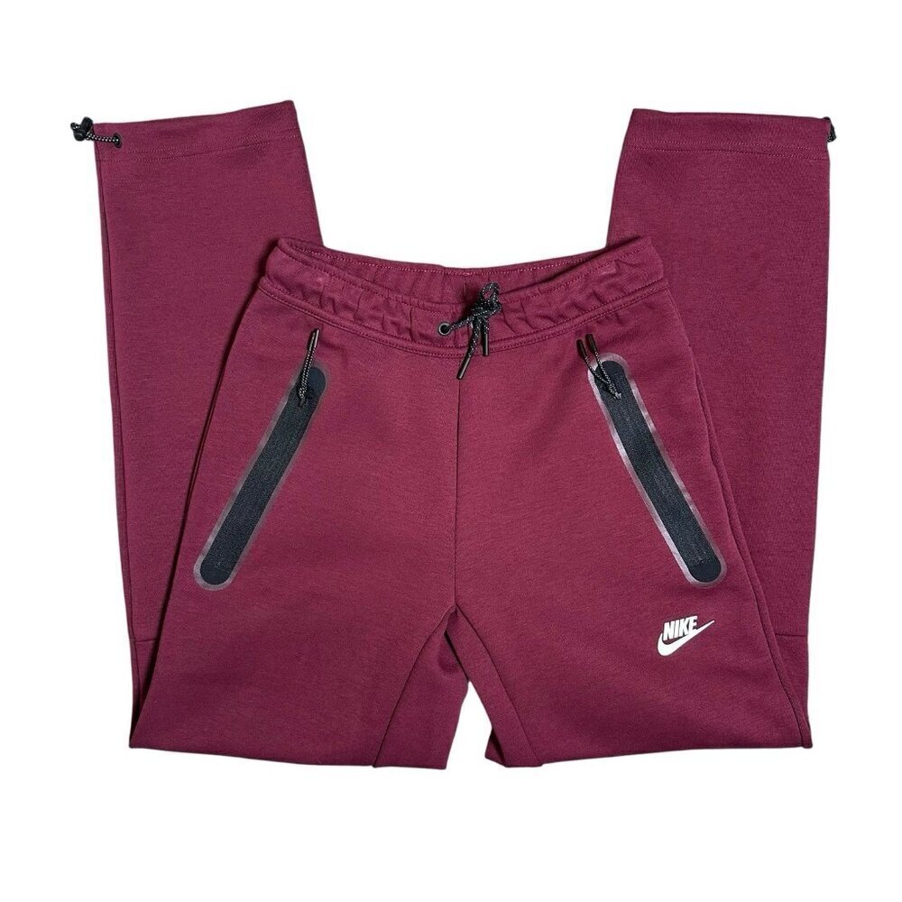 Nike Sportswear Tech Fleece Straight Jogger Pants Maroon Mens Size XS Zip Gym